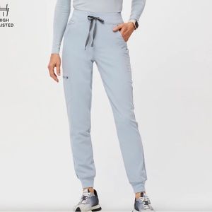 Figs High Waisted Dusty Blue Jogger Scrub Pants